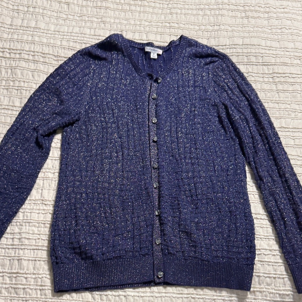 Isaac Mizrahi Navy Sparkle Cardigan